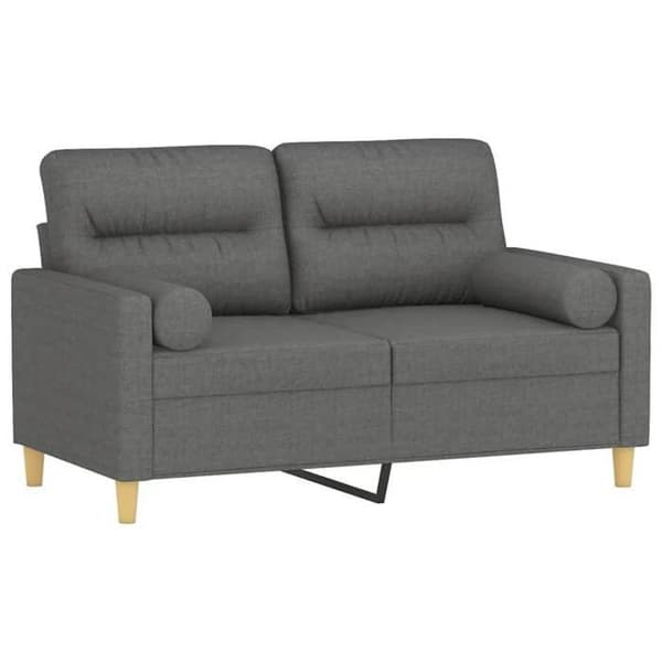 Soffa 2 platser - Maison Exclusive - Mörkgrå - Tyg 100% polyester - Metallram mörkgrå