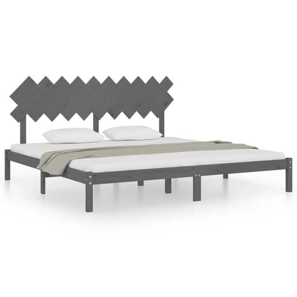 Maison Exclusive - Sengebund uden madras grå 200x200 cm massivtræ grå