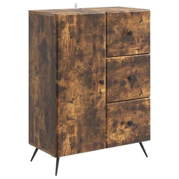 Maison Exclusive - Buffet Røget Eg 66 x 34,5 x 90 cm Ingeniørtræ
