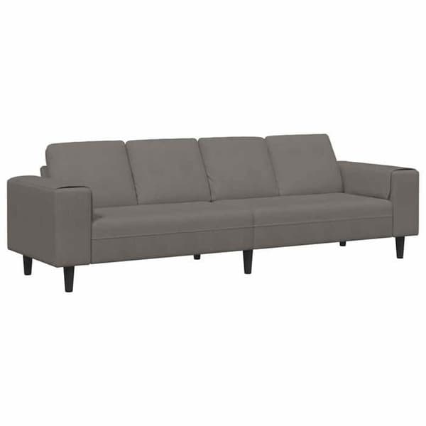 Soffa - EXKLUSIVT HUS - 250 x 77 x 76 cm - Ribbad sammet - Ljusgrå - Skandinavisk Ljusgrått