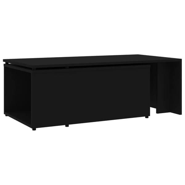 Maison Exclusive - Sort sofabord 150x50x35 cm Ingeniørtræ