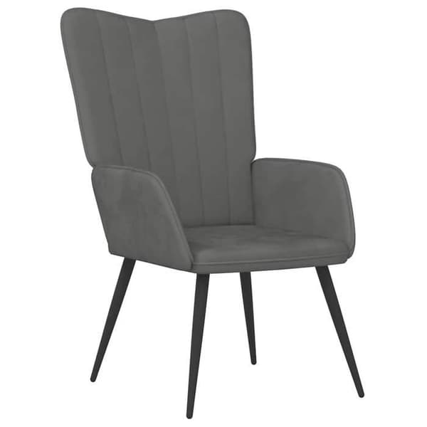 Maison Exclusive - Tummanharmaa samettinen rentoutumistuoli