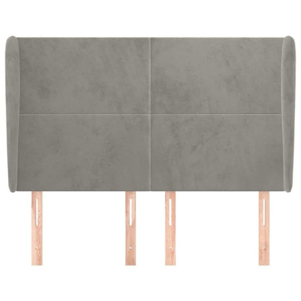 Maison Exclusive - Pääty, jossa korvat, Vaaleanharmaa 147x23x118/128 cm Sametti