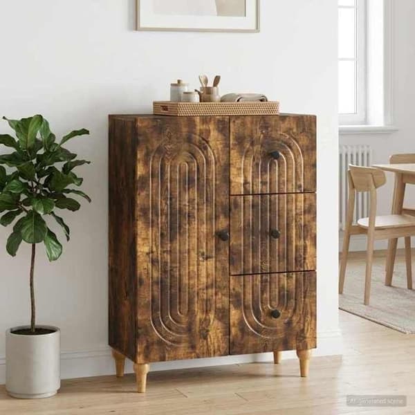 Maison Exclusive - Buffet Røget Eg 66 x 34,5 x 90 cm Ingeniørtræ
