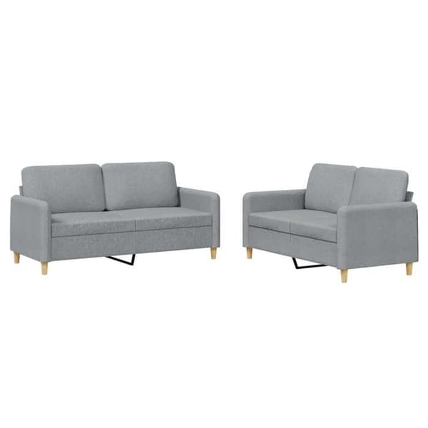 Maison Exclusive - Sæt af 2 sofaer med puder Lys grå Stof