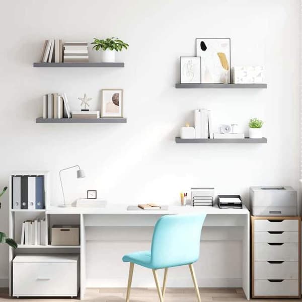 Maison Exclusive - 4 kpl kelluvia seinähyllyjä harmaa 80x23,5x3,8 cm MDF Grå