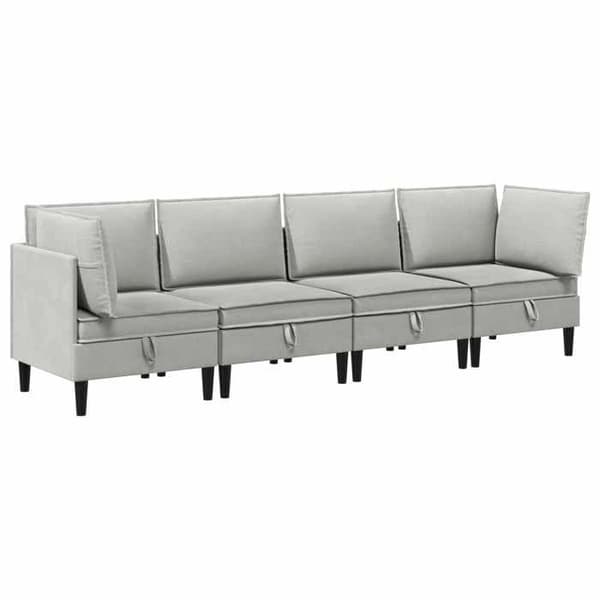 Maison Exclusive - Sæt af møbler til stuen 4 pc Lys grå Stof