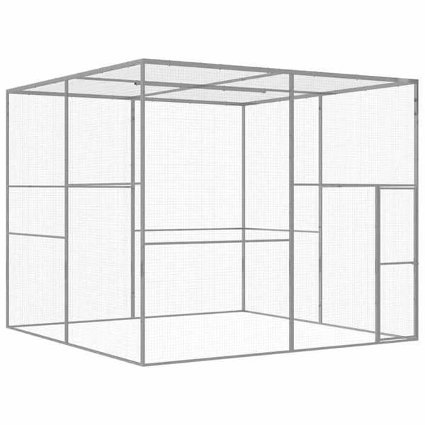 Kattbur - Exklusivt hus - Galvaniserat stål - 3 x 3 x 2,5 m - Låsbart dörr