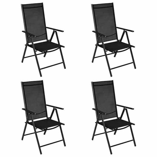 Maison Exclusive - Have spisebordssæt 5 dele sort aluminium Svart