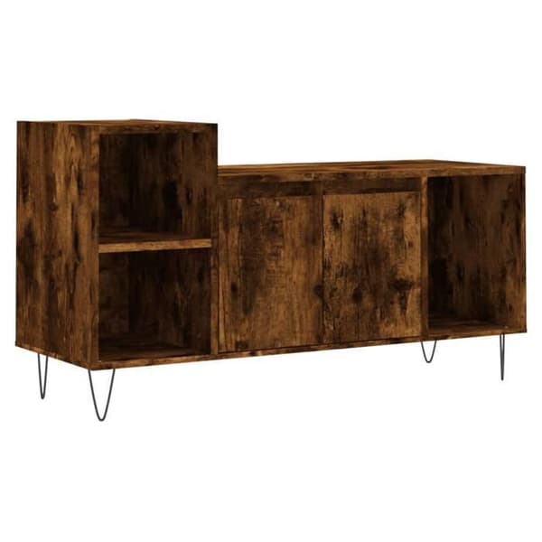 Maison Exclusive - TV-møbel Røget eg 100x35x55 cm Ingeniørtræ