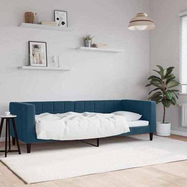 Maison Exclusive - Sängsoffa utan madrass blå 80x200 cm sammet blå