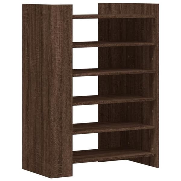Maison Exclusive - Skoskab i brunt egetræ 74,5x37,5x100 cm