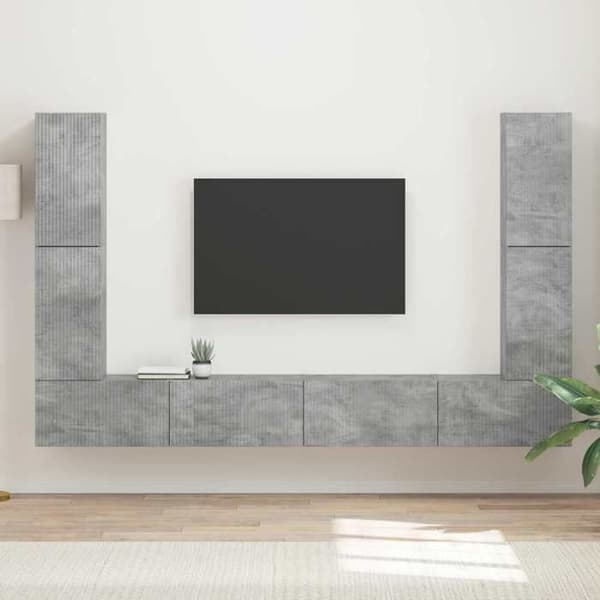 Maison Exclusive - 8 dele TV-møbel sæt Grå beton Ingeniørtræ