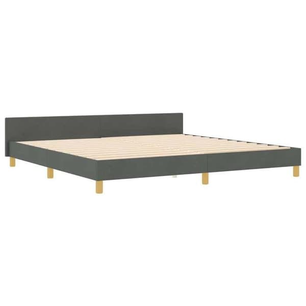 Maison Exclusive - Sengestel med hovedgærde Mørkegrå 200 x 200 cm stof