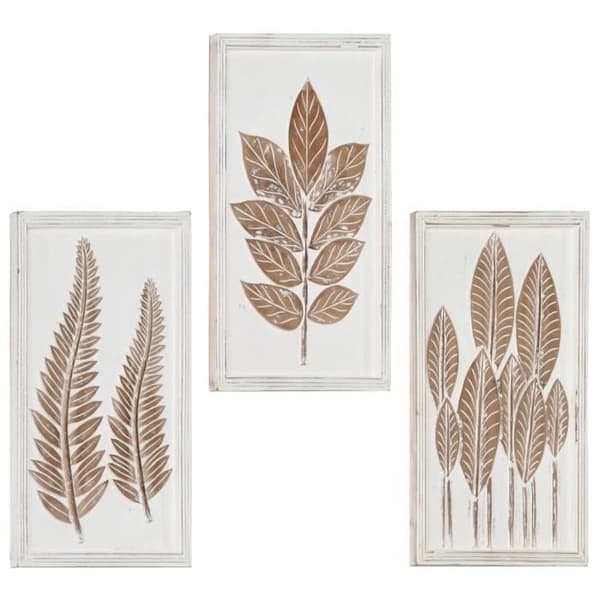 Handsnidade väggpaneler 3 st MDF 40x60x1,5 cm [cm] Brun