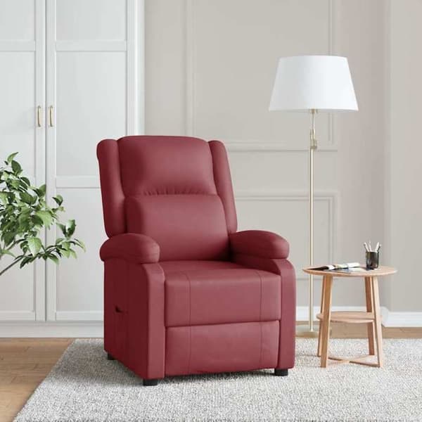 Maison Exclusive - Rød bordeaux læderlook hvilestol