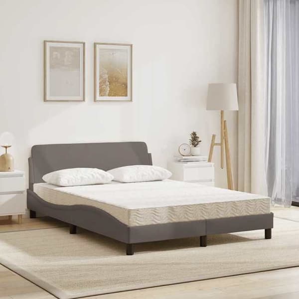 Maison Exclusive - Dover taupe -vuode patjalla 140x200 cm kangas mol