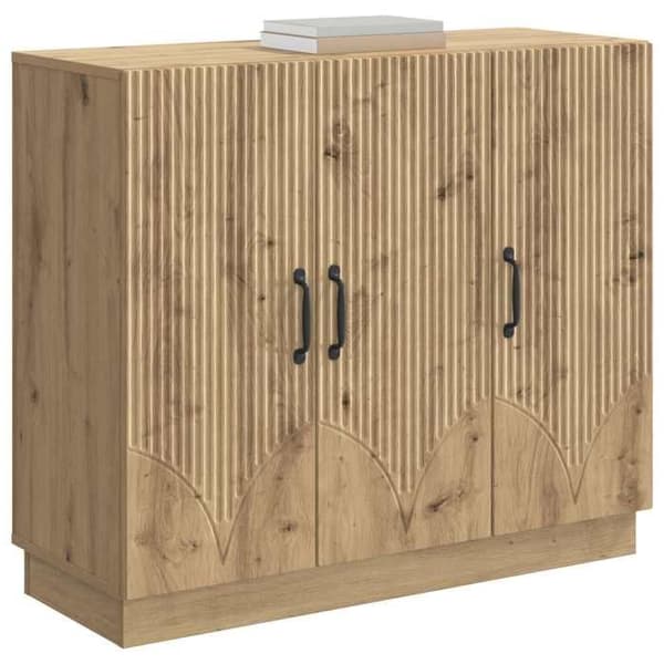 Maison Exclusive - Buffet i håndlavet egetræ 89 x 34,5 x 77 cm Ingeniørtræ