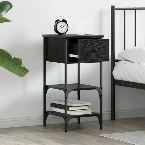 Maison Exclusive - Natbord 2 stk Sort eg 33,5 x 36 x 70 cm