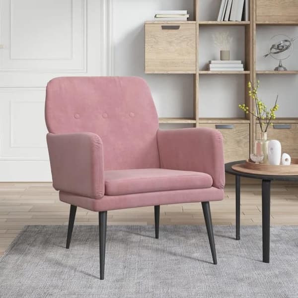 Maison Exclusive - Vaaleanpunainen nojatuoli 62x79x79 cm sametti