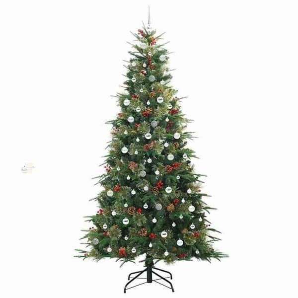 Maison Exclusive - Kunstig Juletræ med Ledninger Grøn 240 cm Grön