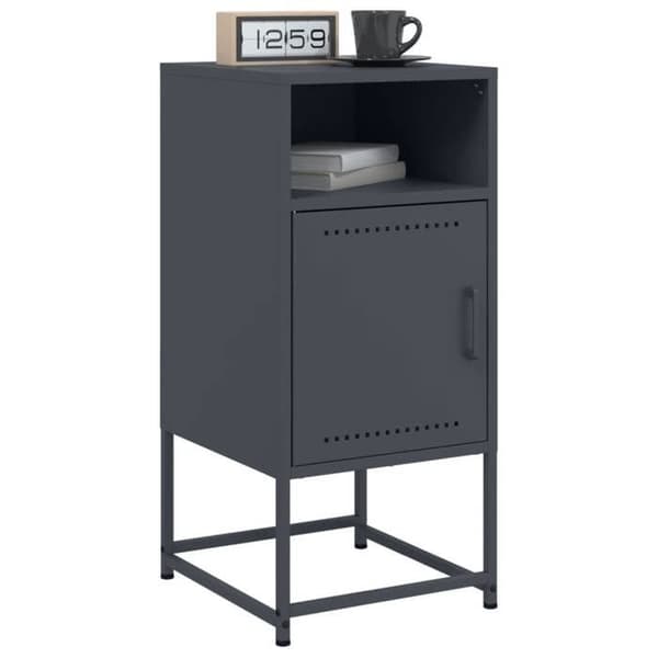 Maison Exclusive - Sängbord 2 st antracit 36x39x78 cm stål