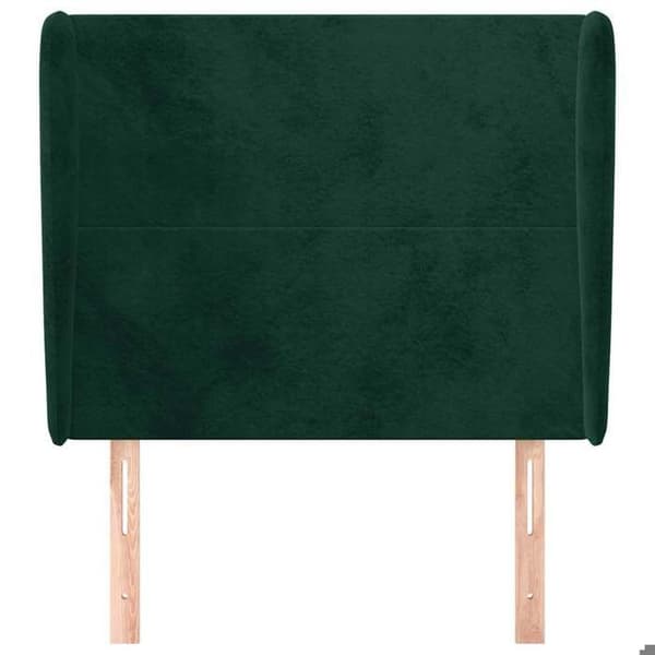 Maison Exclusive - Päätylevy korvilla Tummanvihreä 83x23x118/128 cm Sametti Mörkgrön