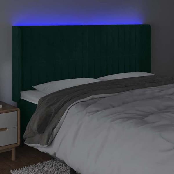 Maison Exclusive - LED-pääty vihreä tummanvihreä 183x16x118/128 cm Sametti