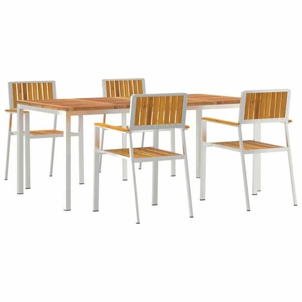 Maison Exclusive - Utomhusmatgrupp 5 delar 180 x 90 x 75 cm Brunt och silver