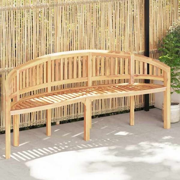 Maison Exclusive - Bananformad trädgårdsbänk 200 cm i solid teakträ