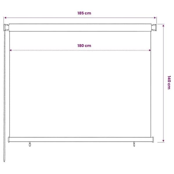 Maison Exclusive - Ulkokäyttöön tarkoitettu rullakauppa 185 (l) x 140 (k) cm musta