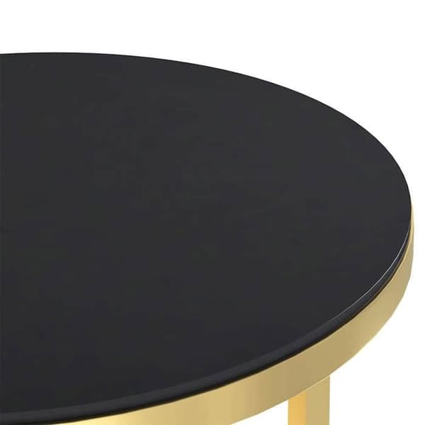 Maison Exclusive - Sidebord Guld og sort 45 cm Hærdet glas
