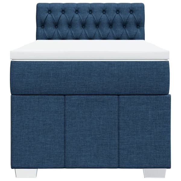 Maison Exclusive - Sengestel med springmadras Blå 90x200 cm Stof
