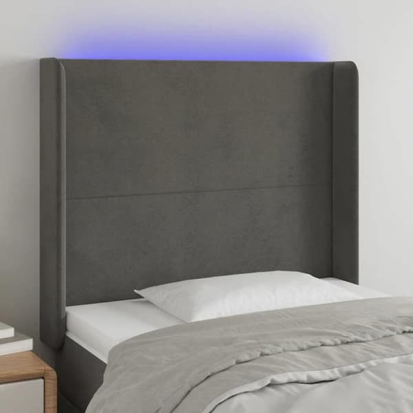 Maison Exclusive - LED-päätyharso Tummanharmaa 103x16x118/128 cm Sametti mörkgrå