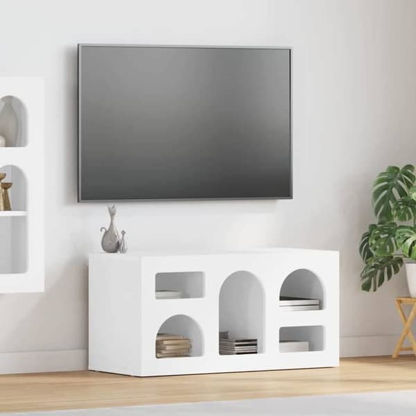 Maison Exclusive - TV-möbel ELST 80 x 35 x 40 cm Blank vit Ingenjörsträ
