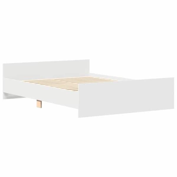 Sengestel - EKSKLUSIV HUS - 150x200 cm - Hvid - Hoved- og fodende - Robuste lameller Vit