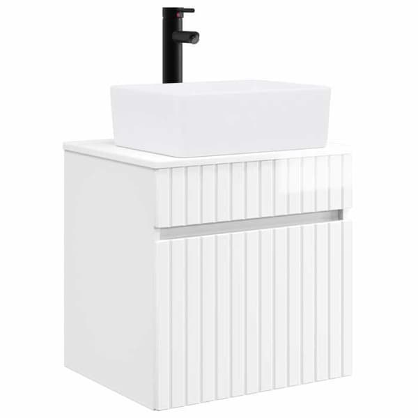 Maison Exclusive - Väggmonterad tvättställsmöbel Vit glansig 49 x 41 x 63 cm