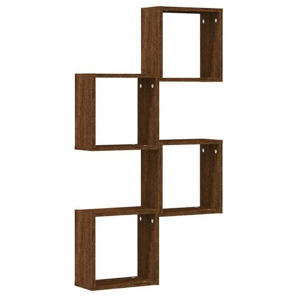 Maison Exclusive - Vægmonterede hylder i kubusform 4 stk. egetræ brun 30x15x30cm