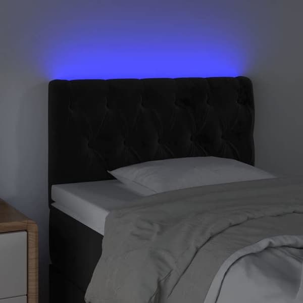 Maison Exclusive - LED Hovedgærde Sort 80x7x78/88 cm Velour Svart