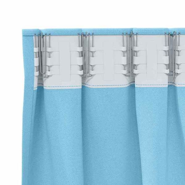 Maison Exclusive - Mørklægningsgardiner med ringe 2 stk Lys blå 260 x 140 cm