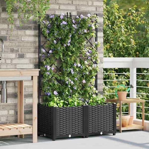 Maison Exclusive - Puutarhakori 2 kpl Musta 80 x 40 x 143 cm PP