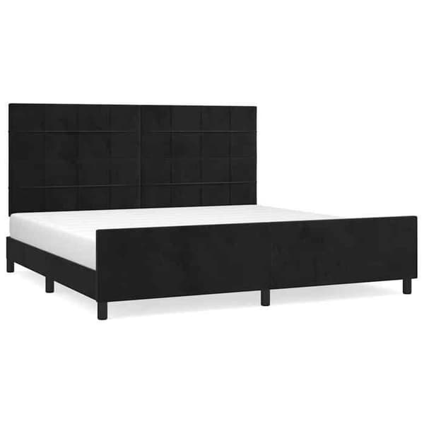 Maison Exclusive - Musta sänkykehys ilman patjaa 200x200 cm sametti