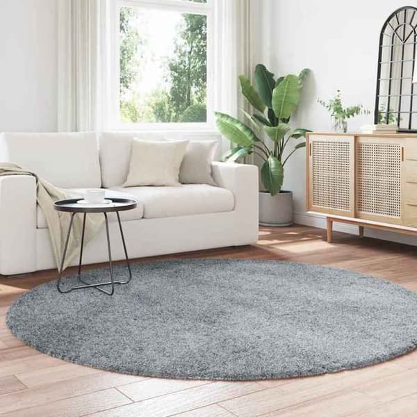 Tæppe - MAISON EXCLUSIVE - NAVARRA - Shaggy 200x200 cm - Lys grå - Antiskrid polyester ljusgrått