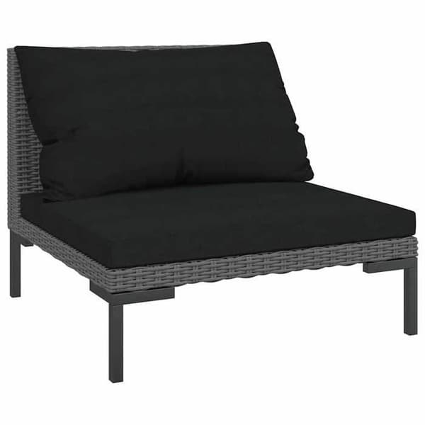 Maison Exclusive - Trädgårdsoffor 2 st med kuddar i halvrund flätad resin