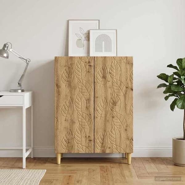 Maison Exclusive - Buffet i håndlavet egetræ 66 x 34,5 x 90 cm Ingeniørtræ