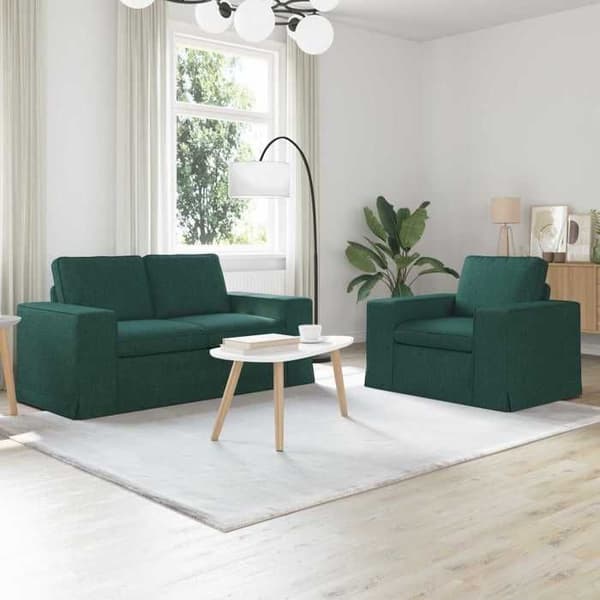Maison Exclusive - Sæt af 2 sofaer Mørkegrøn stof