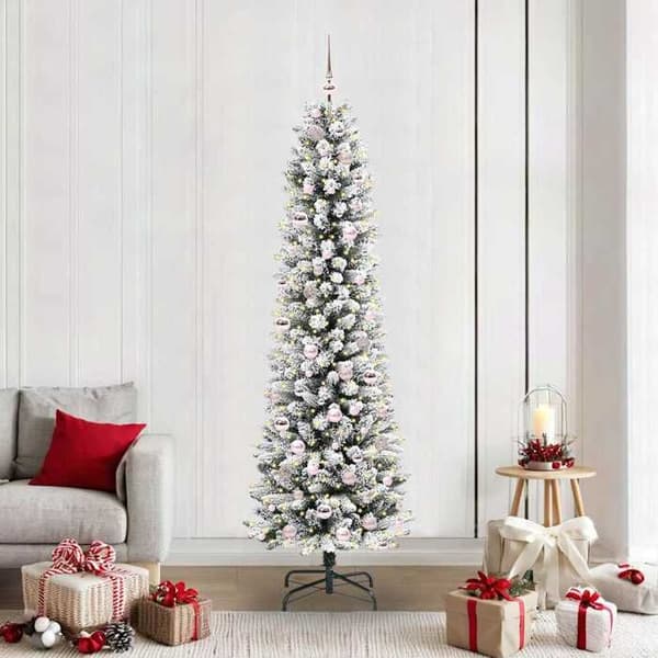 Kunstig juletræ - EKSKLUSIV HUS - Moderne - 210 cm - Hvid - USB LED-striber 5V Vit