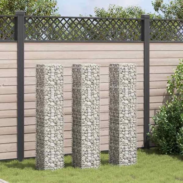 Maison Exclusive - Högsängar i gabion 3 st 30x30x150 cm Järn silver-