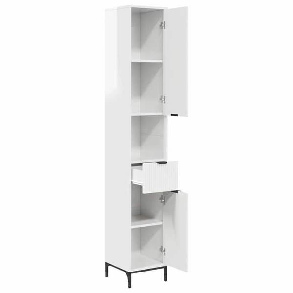 Maison Exclusive - Badrumsskåp Vit glansig 31,5 x 33 x 190 cm Strålande vit