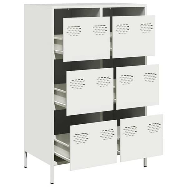 Maison Exclusive - Valkoinen buffet 68x39x101,5 cm teräksestä Vit